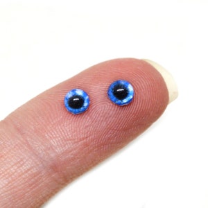 4mm Super Tiny Intense Dark Blue Doll Human Small Glass Eyes Human Taxidermy Art Sculpture Gioielli Making Paper Mache BJD Custom Set di 2