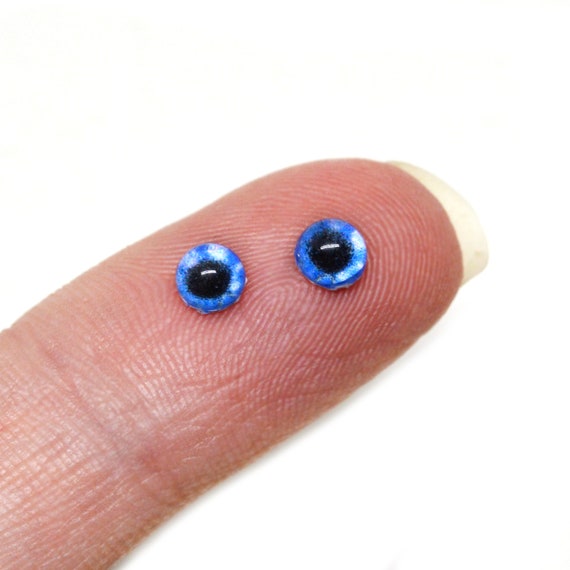 4mm Tiny Light Brown Human Small Glass Eyes, Jewelry Clay Sculpture Art  Doll