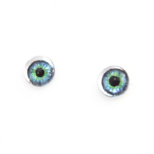 6mm Green Doll Glass Eyes Cabochons - Tiny Glass Eyes for Jewelry or Doll Making - Set of 2