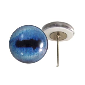 Blue Goat Realistic Glass Eyes On Wire Pin Posts for Needle Felting Doll Making Supplies - Choose Your Size 6mm, 8mm, 10mm, 12mm, 14mm, 16mm
