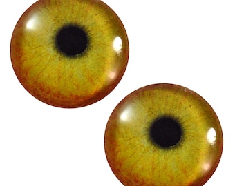 Flamingo Glass Eyes - Pick Your Size - for Jewelry Making, Art Dolls Bird Taxidermy Sculptures - Eyeball Flatback Domed Circle Cabochons