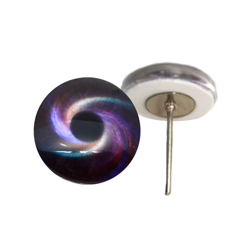 Regenboog spiraal Galaxy glazen ogen op draad pin post voor needling het maken van benodigdheden Maten 6mm, 8mm, 10mm, 12mm, 14mm, 16mm afbeelding 1