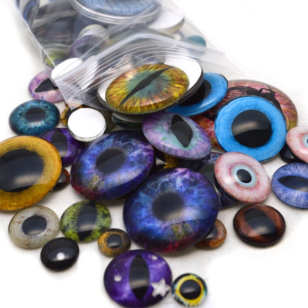 Halbes Pfund Konvolut 8 Oz Glasaugen Überstock Wholesale Cabochons Zufällige Designs und Größen für Puppen Skulpturen Taxidermie Schmuckherstellung