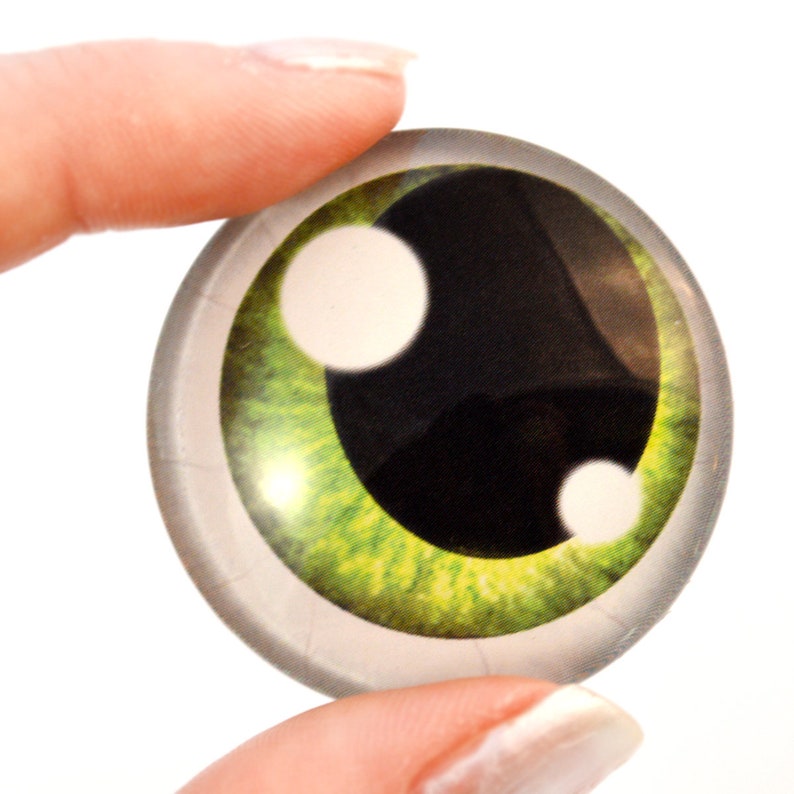 Pair of 25mm Pink Anime Human Art Doll Cabochons Jewelry Sculpture Glass Eyes
