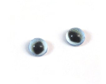 4mm Super Tiny Pale Blue Cat Small Animal Glass Eyes Dragon Cabs Taxidermy Art Doll Sculpture Jewelry Making Paper Mache BJD Custom Set of 2