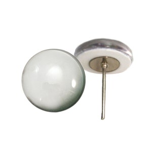 Blank White Zombie Glass Eyes On Wire Pin Posts for Felt Doll Making and Other Crafts - Choose Your Size 6mm, 8mm, 10mm, 12mm, 14mm, 16mm