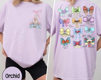 Disney Princess Coquette Signature Shirt, Disneyland Princess Bow Coquette Shirt, Disney Shirt Girls Trip, Disney Castle Trip Shirt