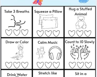 Kids Calm Down Choice Board