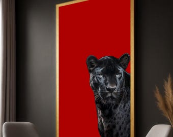 Schwarzer Panther Leinwanddruck: Wildtier Druck, fertig zum Aufhängen