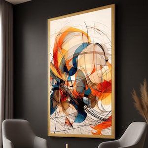Canvaskunst Abstracte vloeistofdynamiek: modern ontwerp met vloeiende lijnen