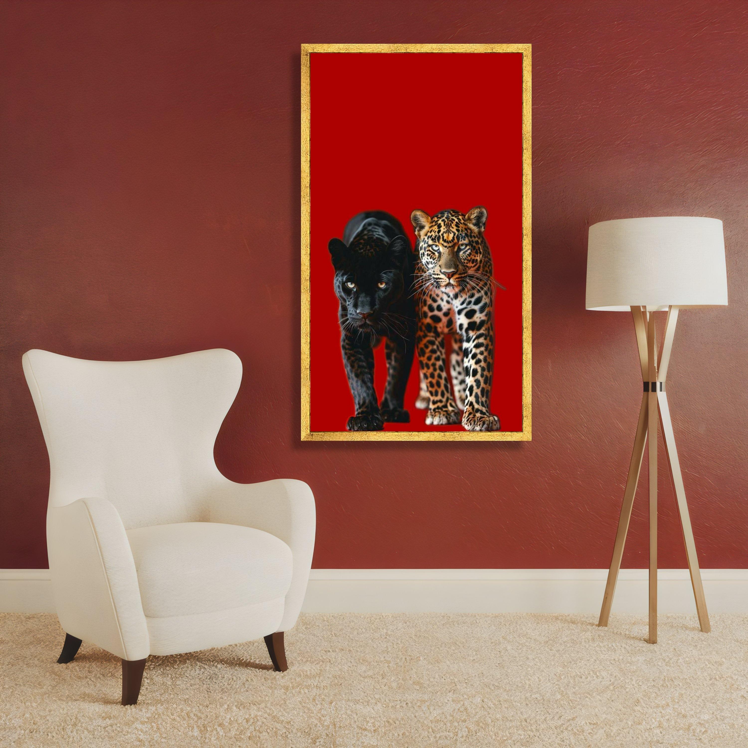 Black Panther & Leopard Canvas Print: Bold Jungle Cat Wall Art - Etsy