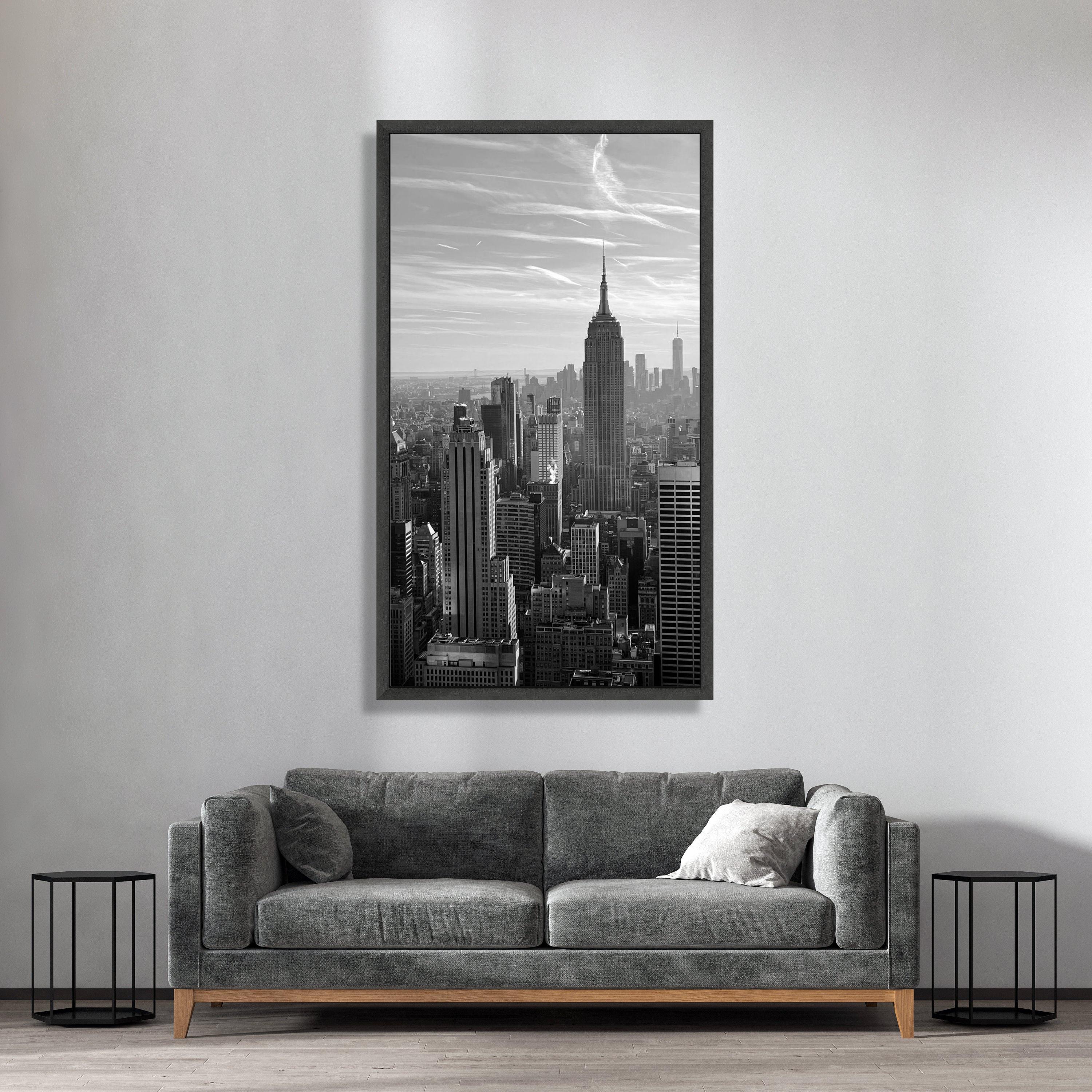 Black and White New York City Skyline Canvas Art: Urban Landscape Print ...