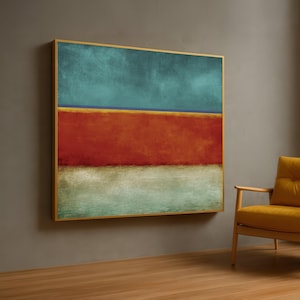 Abstract Color Block Canvas Art: Modern Minimalist Painting, Ready to Hang