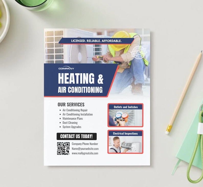 HVAC Heating & Air Conditioning Business Marketing Kit – Canva Templates (Digital Download) image 2