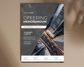 Memorandum für Grundbesitz | Gewerblich, Mehrfamilienhaus, Wohnanlage | Digitale Vorlage in Canva anpassbar