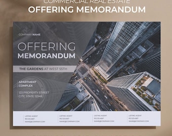 Memorandum für gewerbliche Liegenschaften | Canva Digitale Vorlage | Marketing-Broschüre, Paket