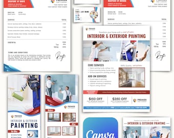 Marketing-Kit für Malerbetriebe – Canva Vorlagen (Digitaler Download) (Englisch)