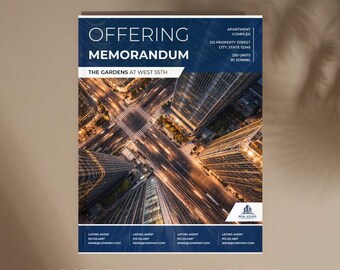 Memorandum mit Grundbesitz | Canva Digitale Vorlage | .Gewerbe, Mehrfamilienhaus, Mixed-Use | Marketing-Broschüre, Paket