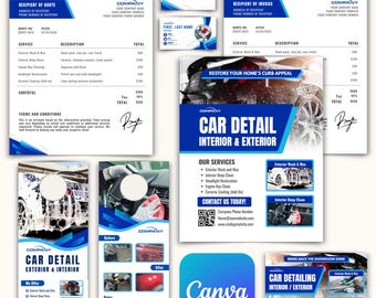 Marketing-Kit für Autoaufbereitung – Canva Vorlagen (Digitaler Download) (Englisch)