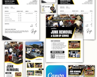 Paquete de Marketing para Negocio de Retiro de Escombros – Plantillas de Canva (Descarga Digital)