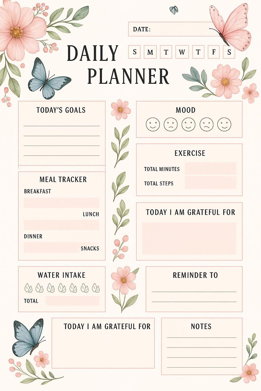 Girly Daily Planner - Etsy