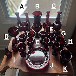 Buyer’s Choice: Vintage Avon Ruby Red Cape Cod Collection | 1970s Drinkware and Tableware Sets | Collectible Glassware