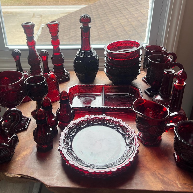 Avon Cape Cod Ruby Red Glass - Etsy