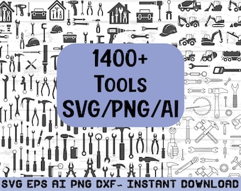 1400+ Werkzeuge SVG-Bundle: Bauwerkzeuge, Mechanikerwerkzeuge, Schraubenschlüssel, Handwerkzeug SVG, Werkzeuge PNG, Clipart, Svg-Schnittdateien für Cricut