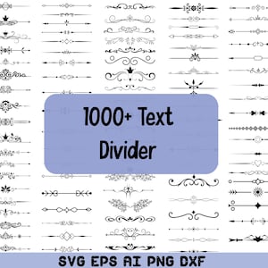 Mega 1000 Text Dividers SVG, Text Dividers Cricut, Text Divider Clipart, Flourishes SVG, Wedding Text Dividers Svg, Border Text Dividers SVG