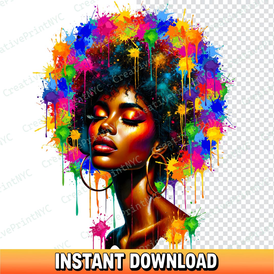 Colorful Black Queen PNG, African Woman T Shirt Design, Melanin ...