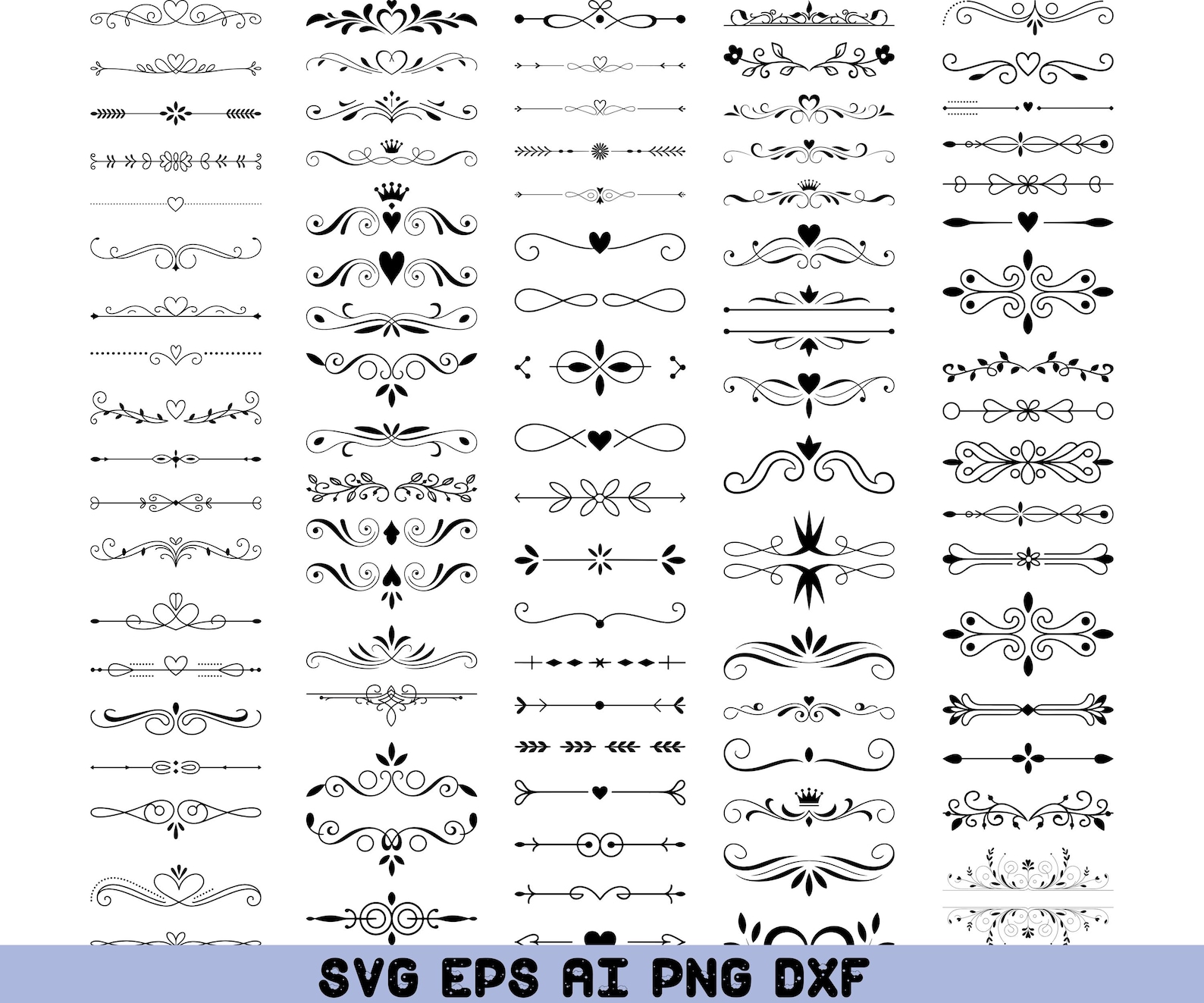Mega 1000 Text Dividers SVG, Text Dividers Cricut, Text Divider Clipart ...
