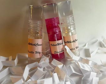 Brillo labial hidratante artesanal: vainilla, coco y fresa (9 ml)