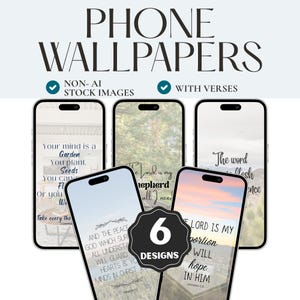 Inspirational Bible Verse Phone Wallpaper: Christian Lock Screen Backgrounds (Digital Download)