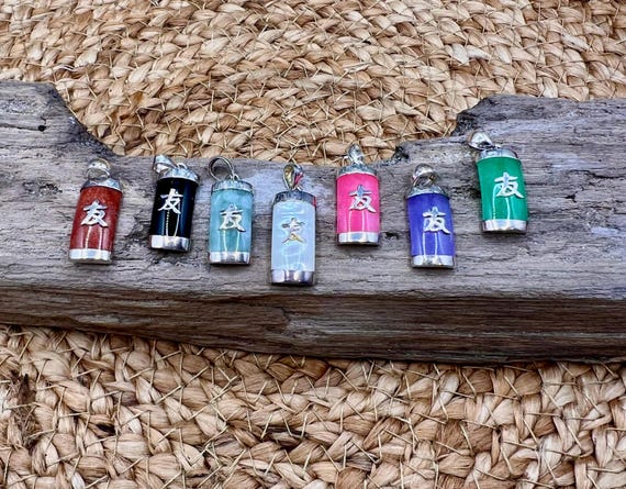 Friendship Kanji Sterling Silver Pendant, Jade, O… - image 2