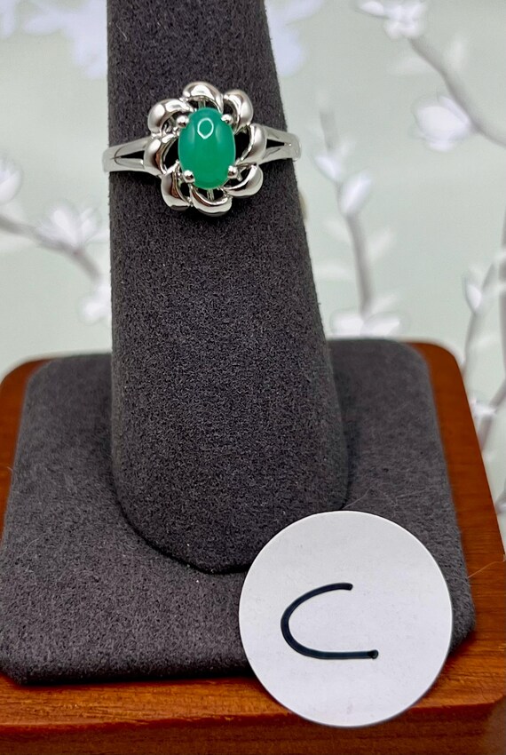 Australian Jade Rings/Sterling Silver, Crystal Accents/AUSSIE COLLECTION View 4