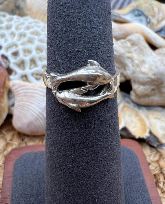 Sterling Silver Toe Ring: SURFER, DOLPHIN, OCEAN,… - image 3