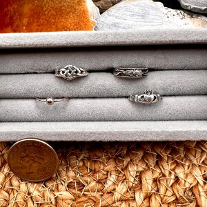 Solid Sterling Silver Adjustable Toe Ring/Irish Knot, Reversible, Leaf & Claddagh Designs/WANDERLIGHT COLLECTION image 2
