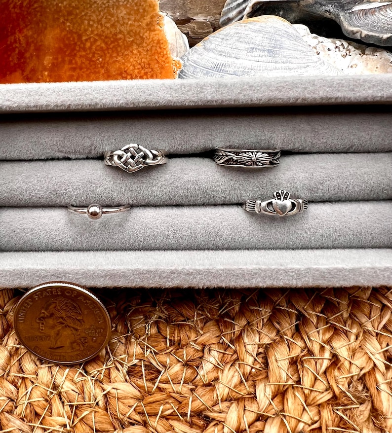 Solid Sterling Silver Adjustable Toe Ring/Irish Knot, Reversible, Leaf & Claddagh Designs/WANDERLIGHT COLLECTION image 2
