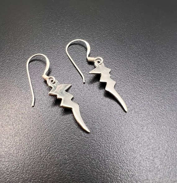 Retro Solid Sterling Silver Statement Earrings/19… - image 3