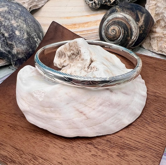 Petite Solid Sterling Silver Hinged Bangle Bracel… - image 4