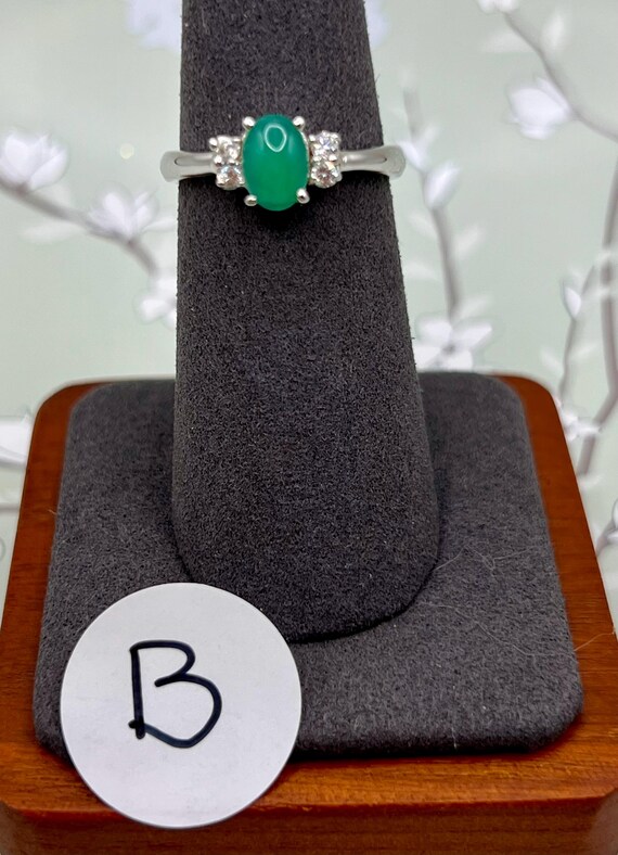 Australian Jade Rings/Sterling Silver, Crystal Accents/AUSSIE COLLECTION View 3