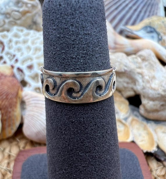 Sterling Silver Toe Ring: SURFER, DOLPHIN, OCEAN,… - image 8