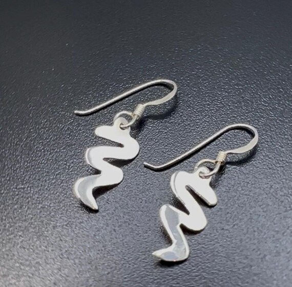Retro Solid Sterling Silver Statement Earrings/19… - image 7