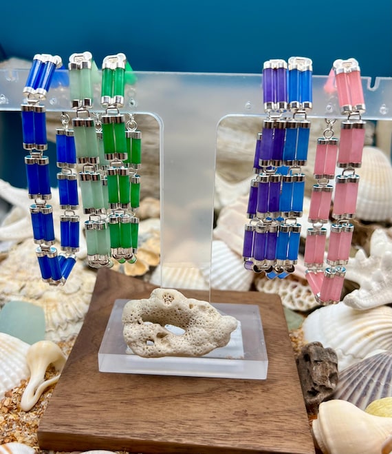 Burmese Jade Sterling Silver Double Tube Link Bracelet/AURORA COLLECTION