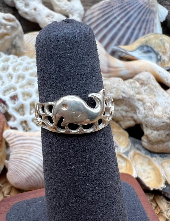 Sterling Silver Toe Ring: SURFER, DOLPHIN, OCEAN,… - image 5