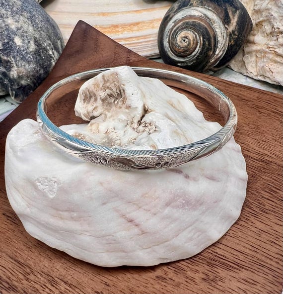 Petite Solid Sterling Silver Hinged Bangle Bracel… - image 10