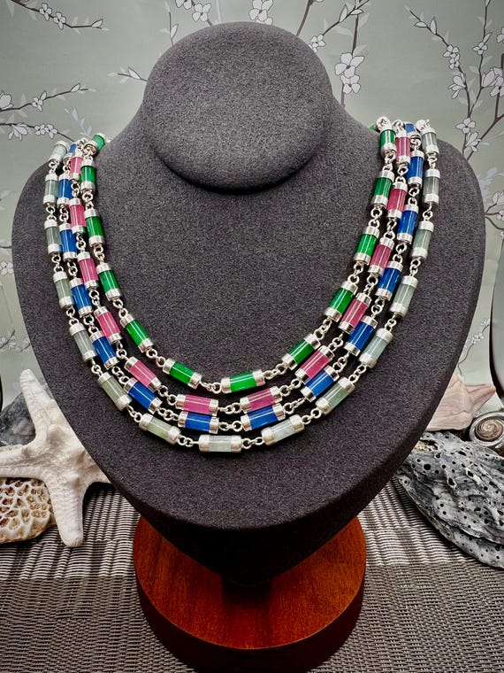 Petite-Link Burmese Jade Necklace/Solid Sterling Silver/AURORA COLLECTION View 2