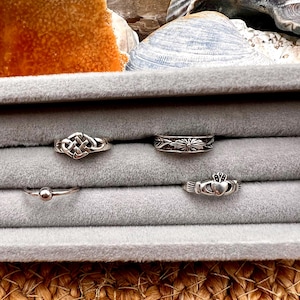 Solid Sterling Silver Adjustable Toe Ring/Irish Knot, Reversible, Leaf & Claddagh Designs/WANDERLIGHT COLLECTION image 1