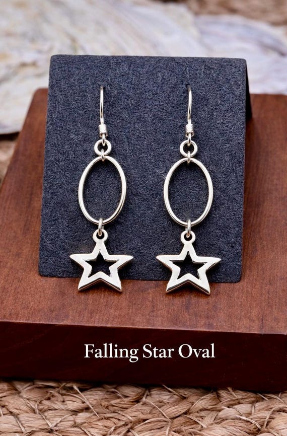 Sterling Silver Celestial Earrings, Moon Face, Su… - image 10