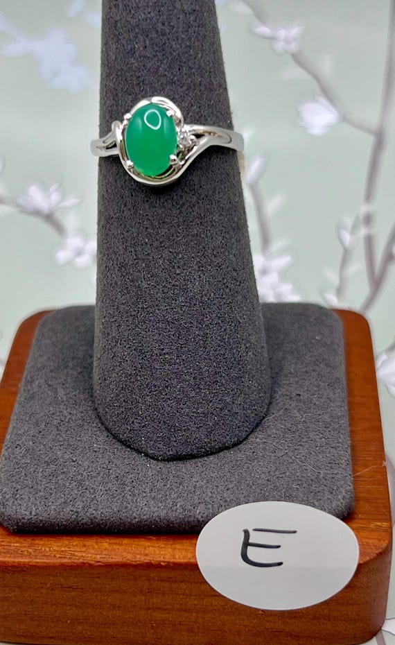 Australian Jade Rings/Sterling Silver, Crystal Accents/AUSSIE COLLECTION View 6